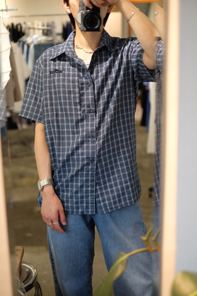 polyester plaid s/s shirt