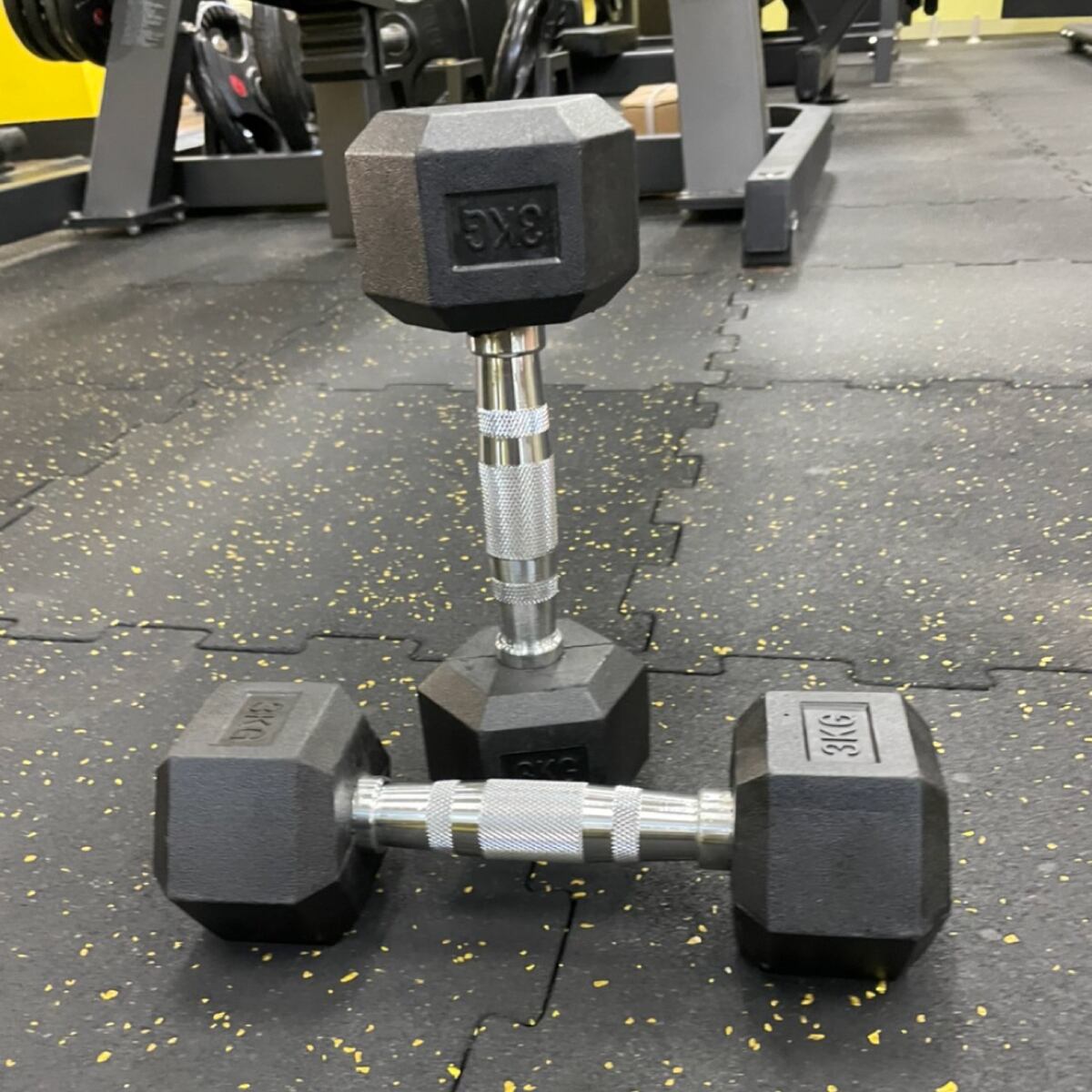 ラバー ヘックス ダンベル 3kg × 2個 セット | 筋トレ倶楽部 by LBGYM