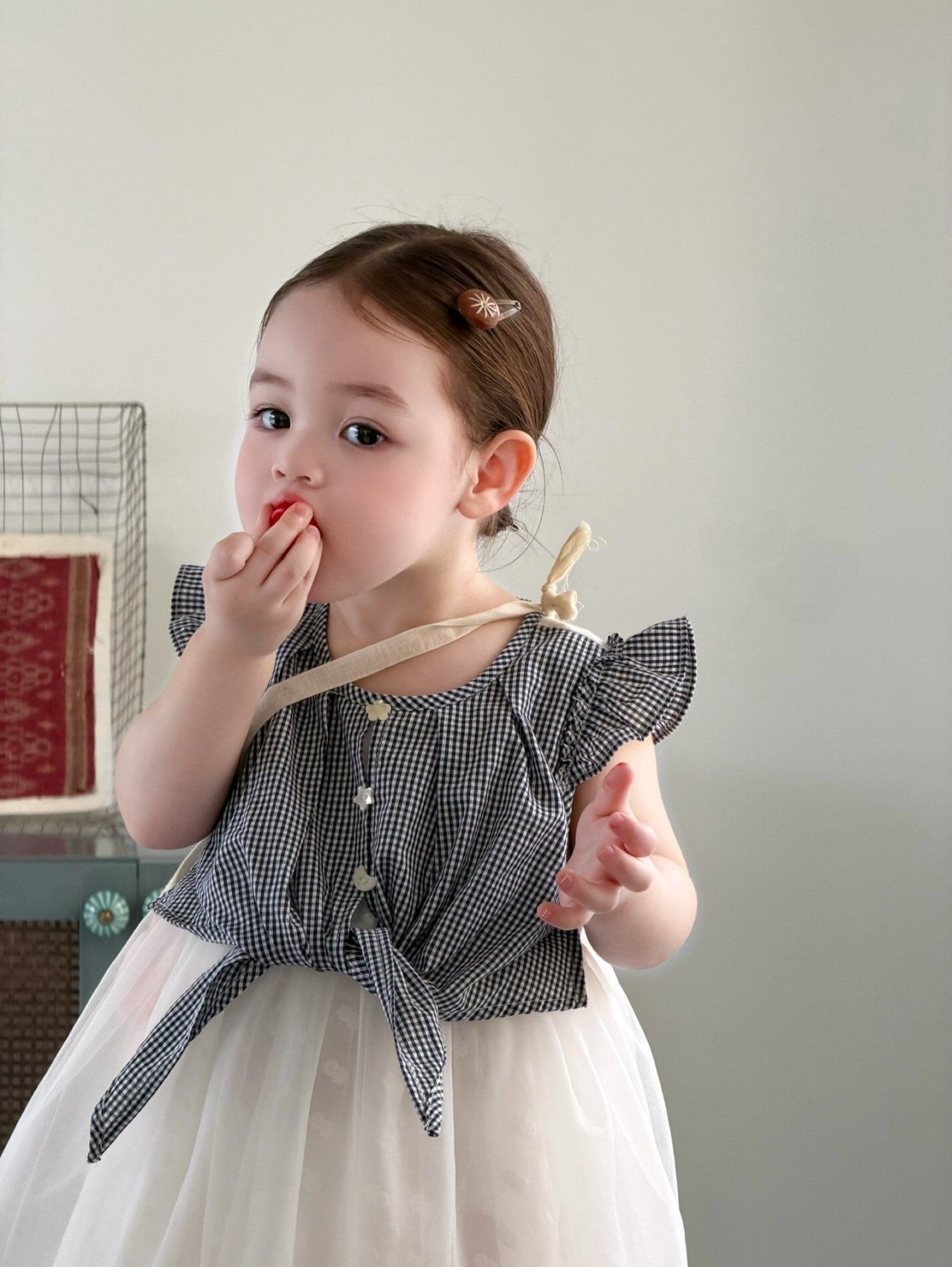 [my daughter] Checked Sashabolero Dress / [마이다럴] 체크샤샤볼레로원피스