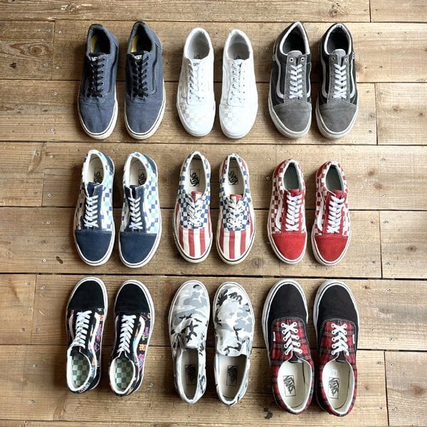1点物◇バンズVANSスリッポン黒グレー迷彩柄スニーカー古着メンズ27.5