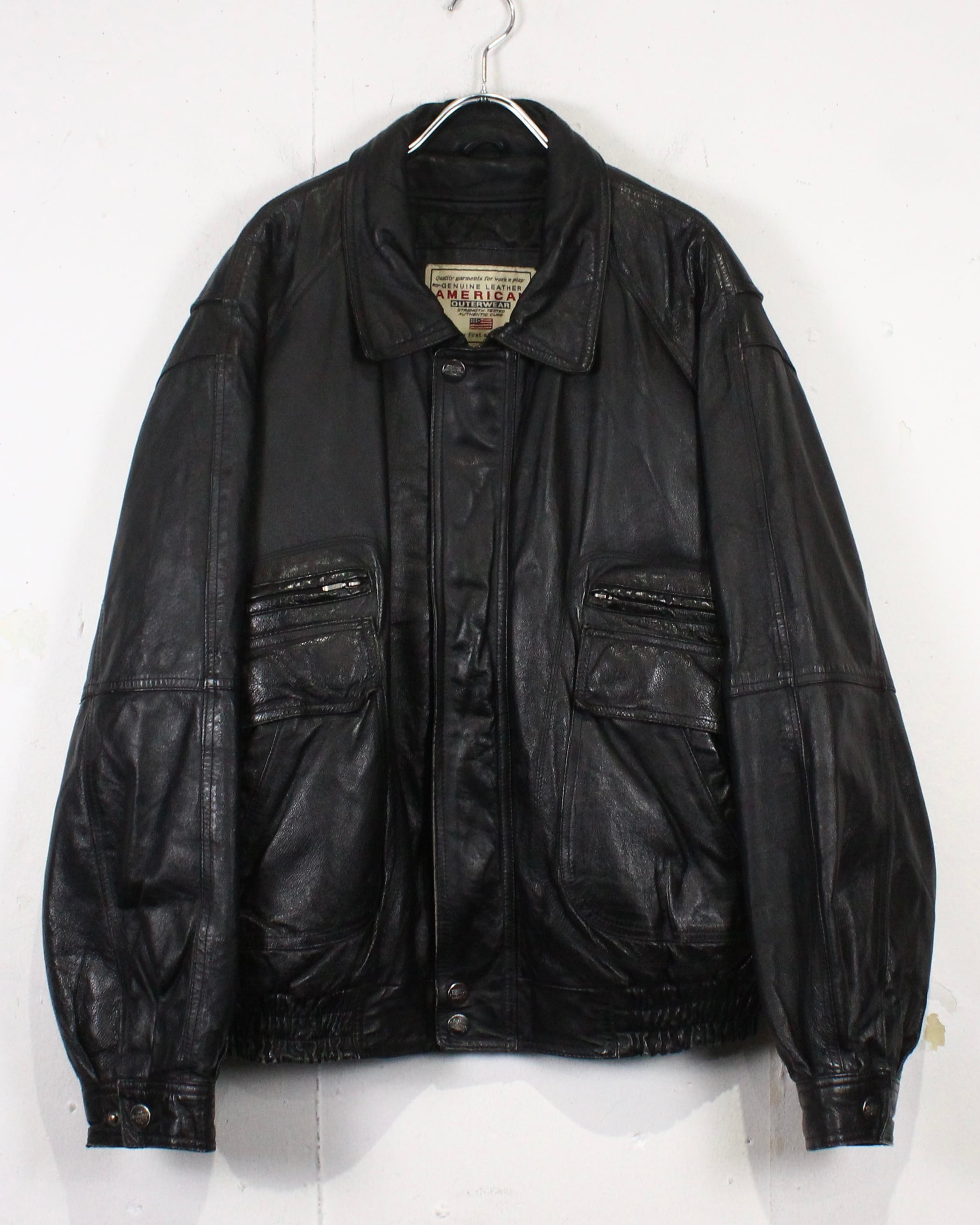 Caka act2】Flight Detail Vintage Loose Leather Jacket | Caka(カカ