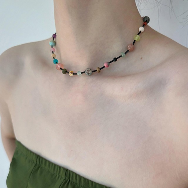 atmshopドーパミン彩色なビーズのネックレス