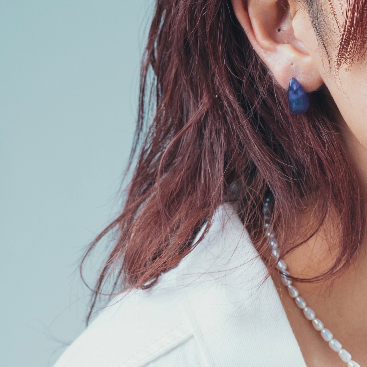 Drop amethyst pierce