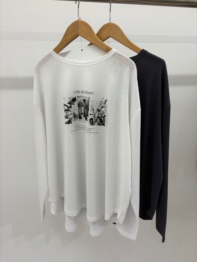 【le vent souffle】リネンミックス　ノーカラー7部袖ブルゾン　S022