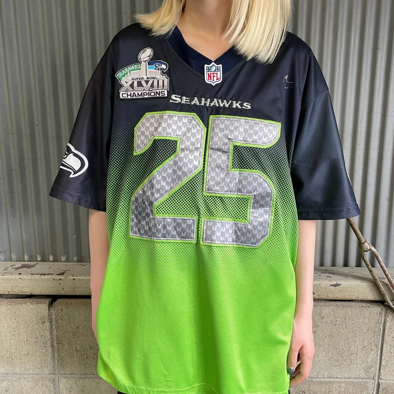 NFL SEAHAWKS シーホークス SHERMAN 25 ゲームシャツ メンズL相当 古着 