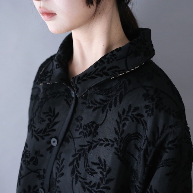 "reversible" chenille weave full pattern over silhouette jacket