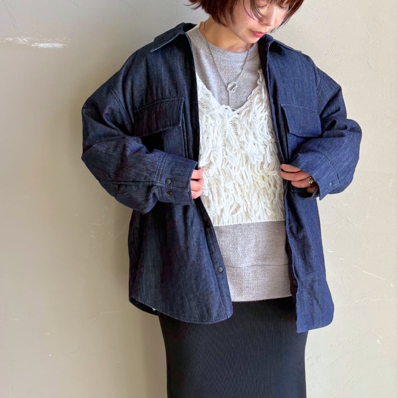 【 CLOCHE 】デニム中綿シャツジャケット