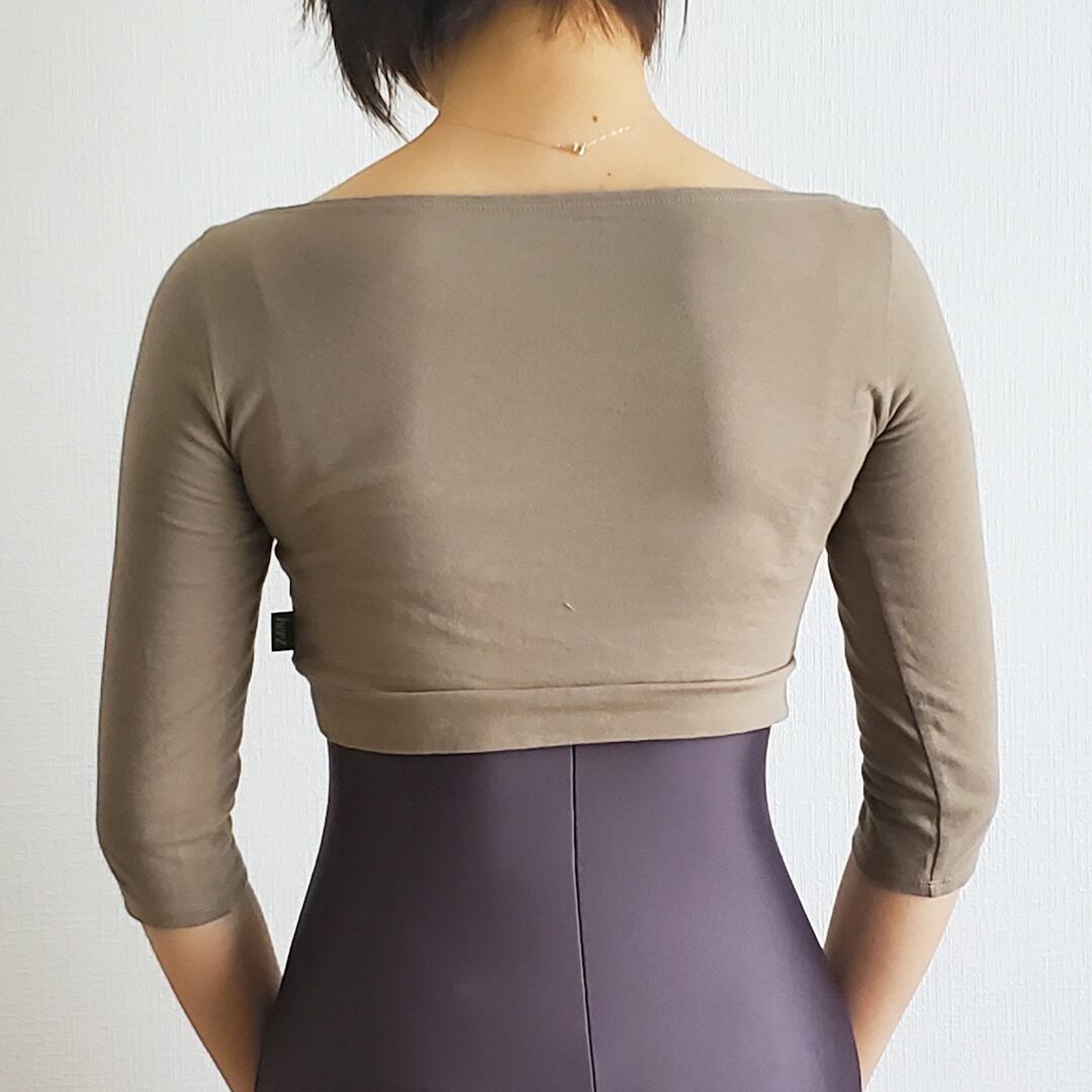 新品バレエショートトップ（長袖）濃いピンク バレエ トップス バレエウェア ダンス 長袖 チュール バレエ用品