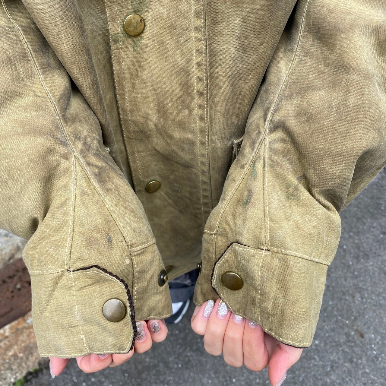 英国製 Belstaff ベルスタッフ GOLD Label コーデュロイ襟 オイルド 