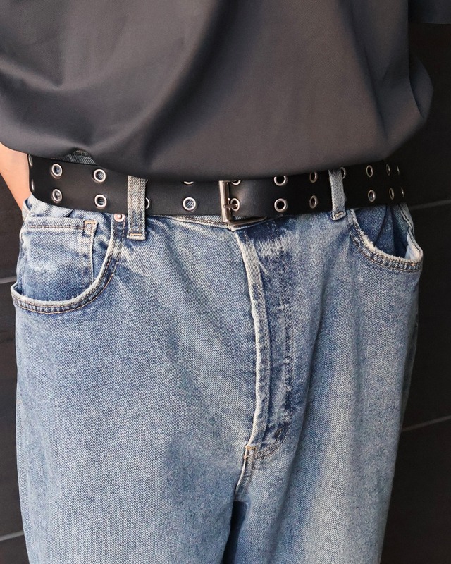 damage straight denim pants