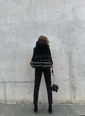 velvet fur down vest