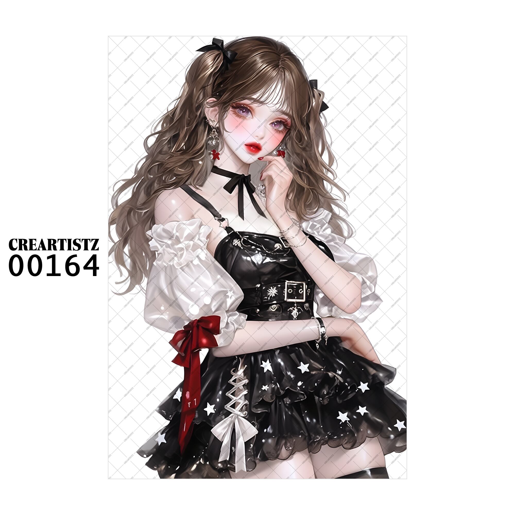 00164 ガール キュート オリジナル ペーパー/ステッカー 4枚セット CREARTISTZ