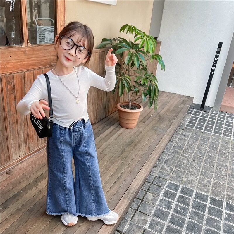 送料無料☆予約商品】ベルボトムデニム 秋冬 春夏ベビー お呼ばれ