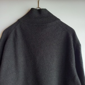 ラコステ　ハーフジップ　ウールセーター　ブラック　ユーロ古着　L