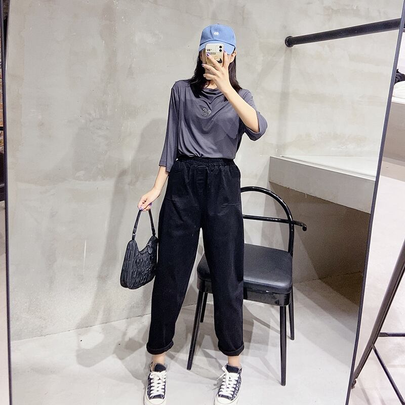 オータムスタイルブラウス ルーズTシャツ シャツ パンツ ロング 大きめサイズ 秋物 ミックスインファッション18458267335