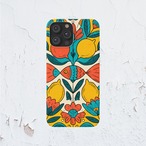 受注生産 iPhoneケース 赤い花と葉のフォークアート｜ボタニカル PSYF047A