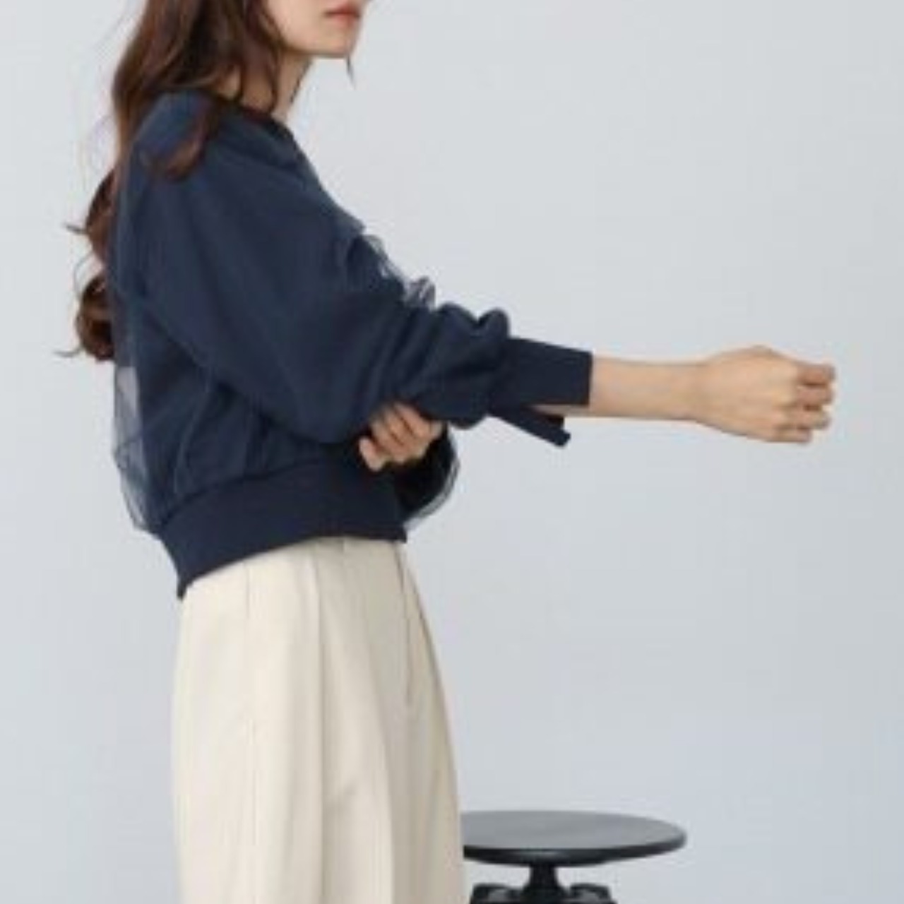 シアーレイヤード ドロップショルダー スウェット 　全4色　 00059