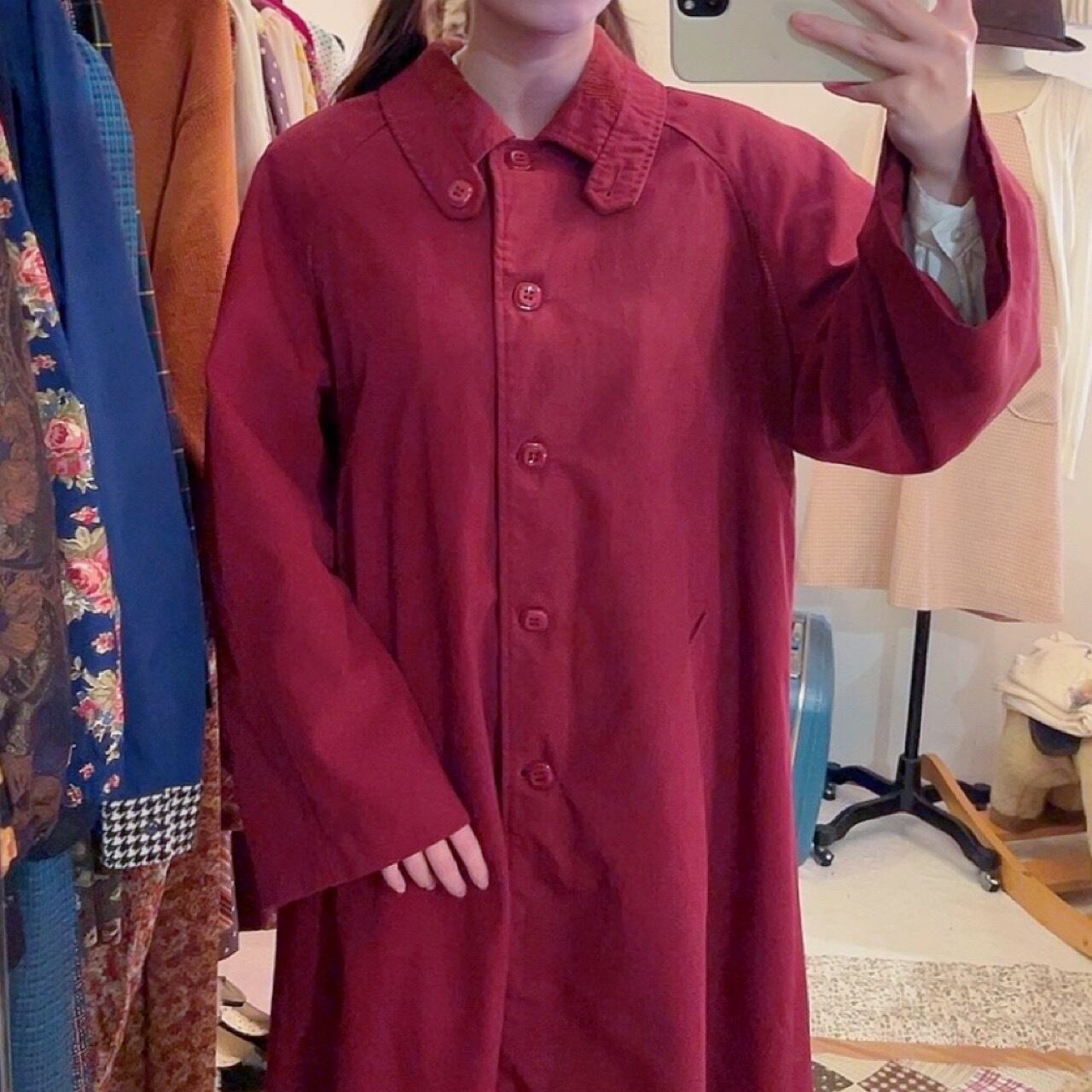 bordeaux check liner coat