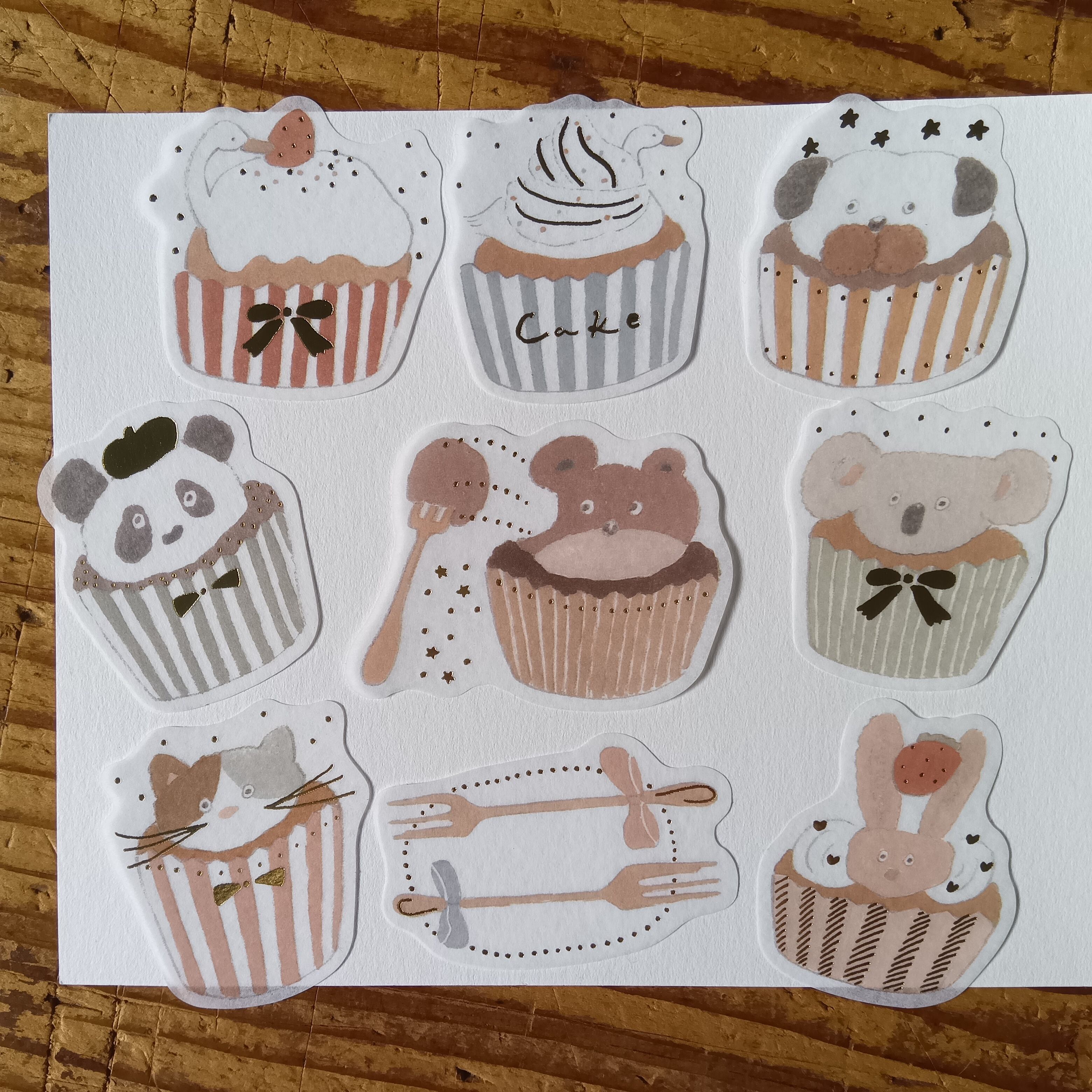 トビマツショウイチロウ　木製ゴムスタンプセット クマ・ケーキ・スワン・インク