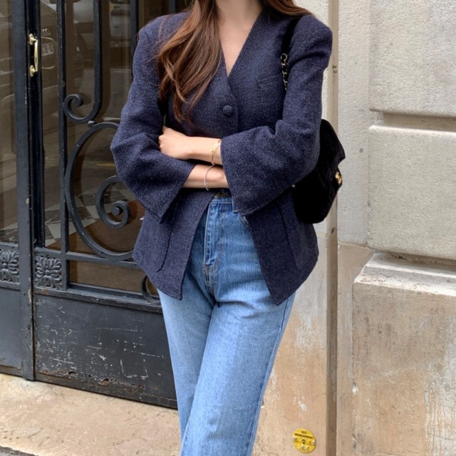 ワンボタン フレンチジャケット／3col　M02714