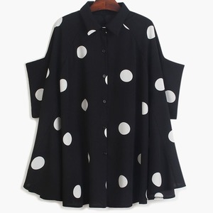 dot pattern chiffon shirt　　1-852