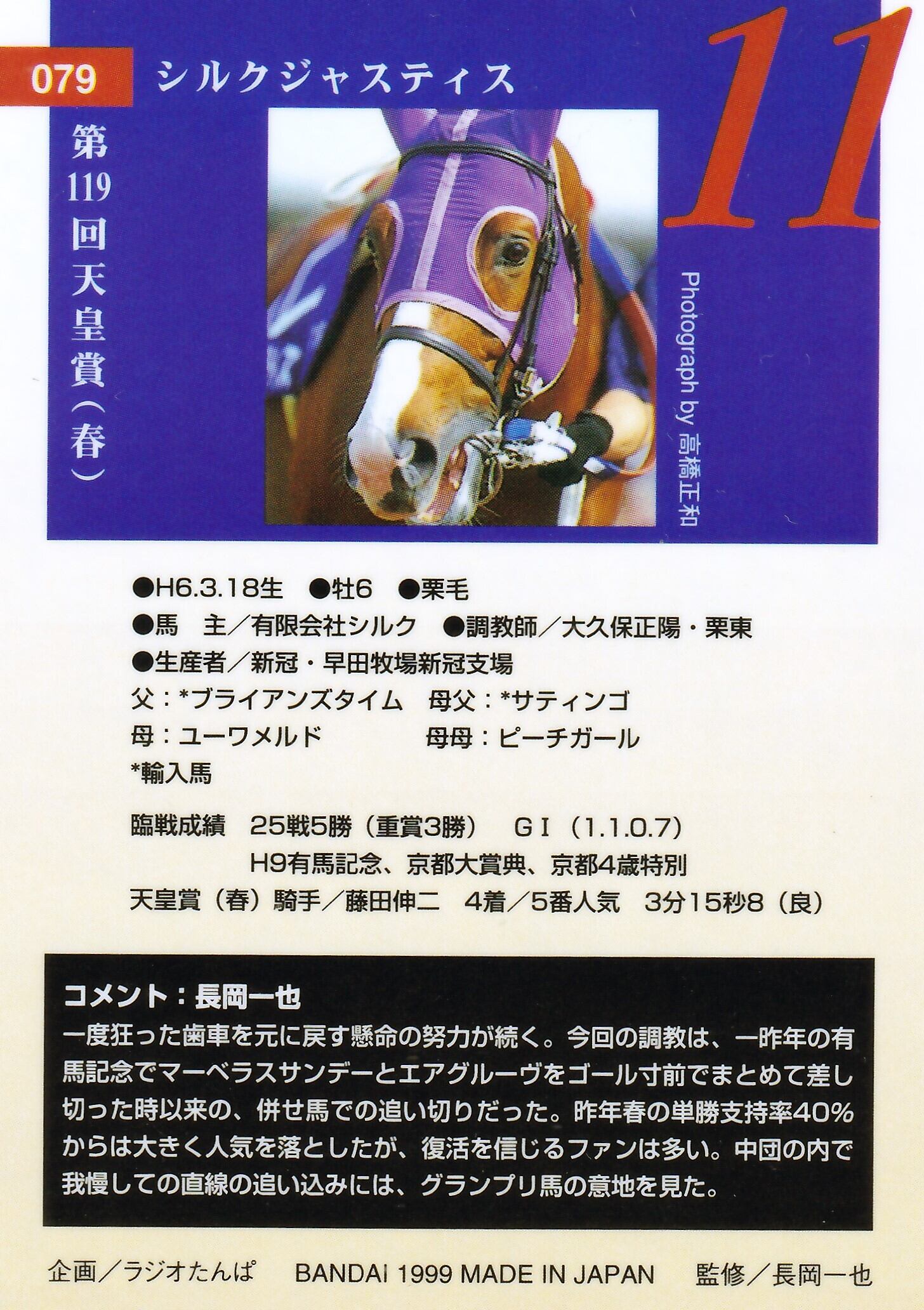 サイレンススズカ】1998 バンダイ サラブレッドカード 下半期 1998枚