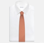 3-Fold Silk Tie, Micro Pattern, Orange - T561920