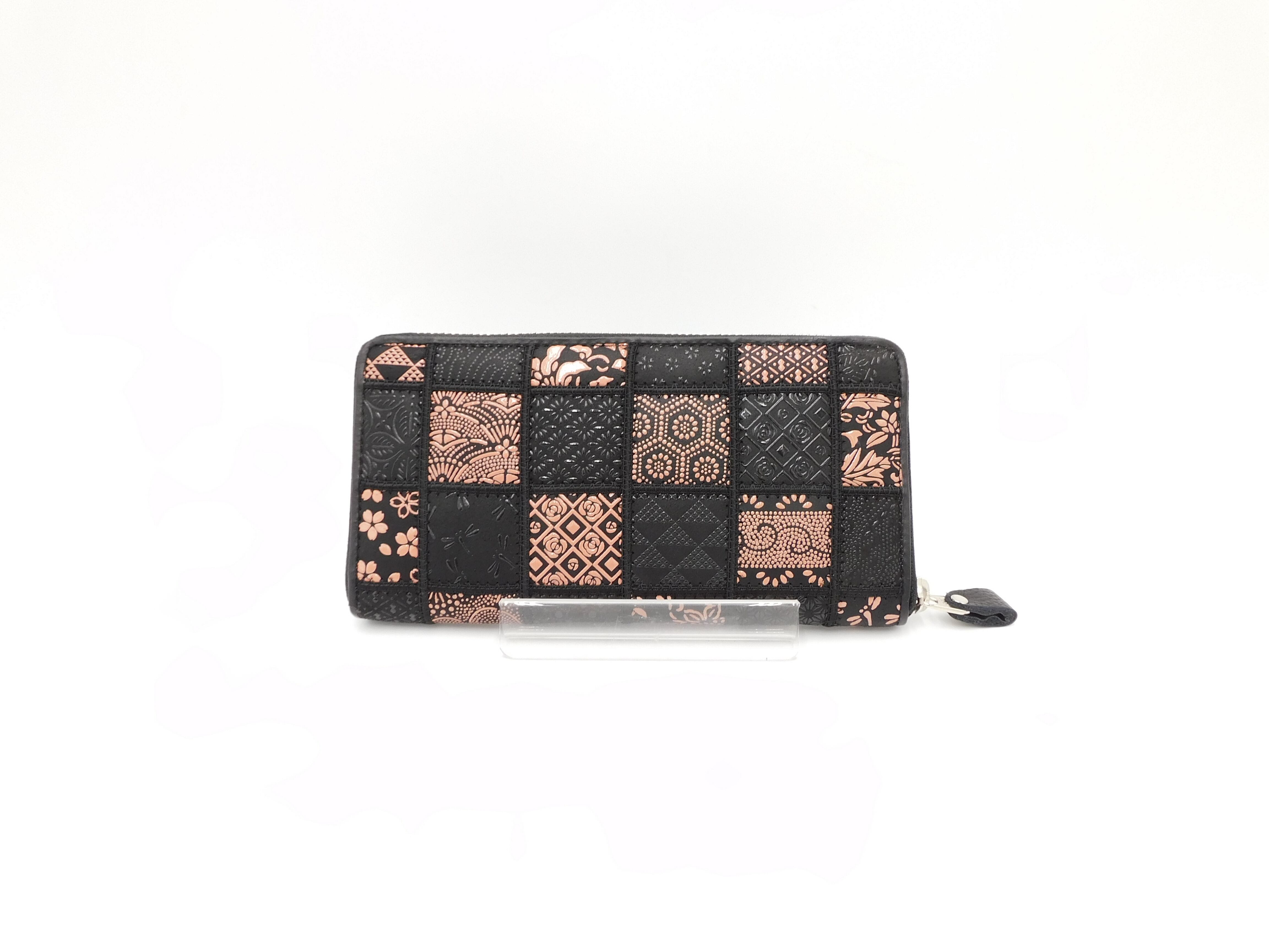 パッチワーク印傳 ラウンド長財布 ピンク | 浅草前川印傳｜公式