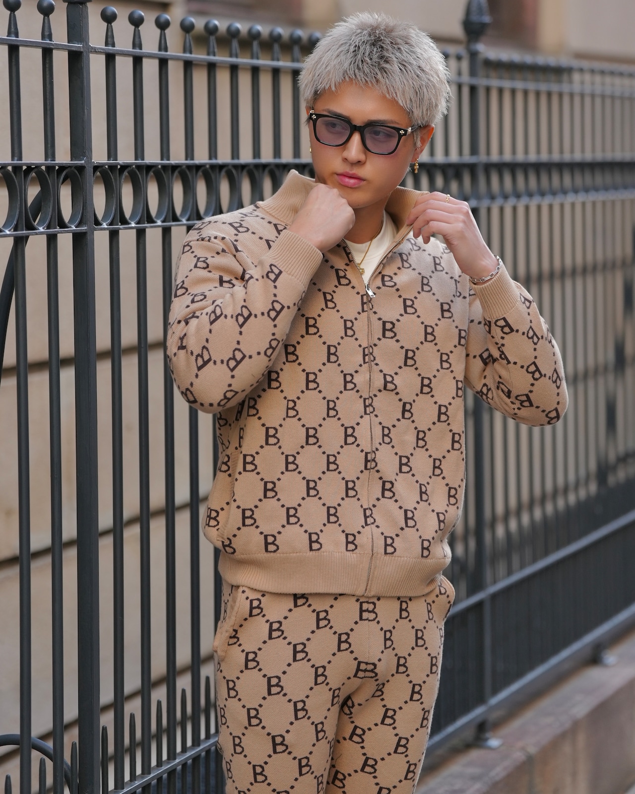 BELINDA MONOGRAM ZIP JACKET【BB25024】