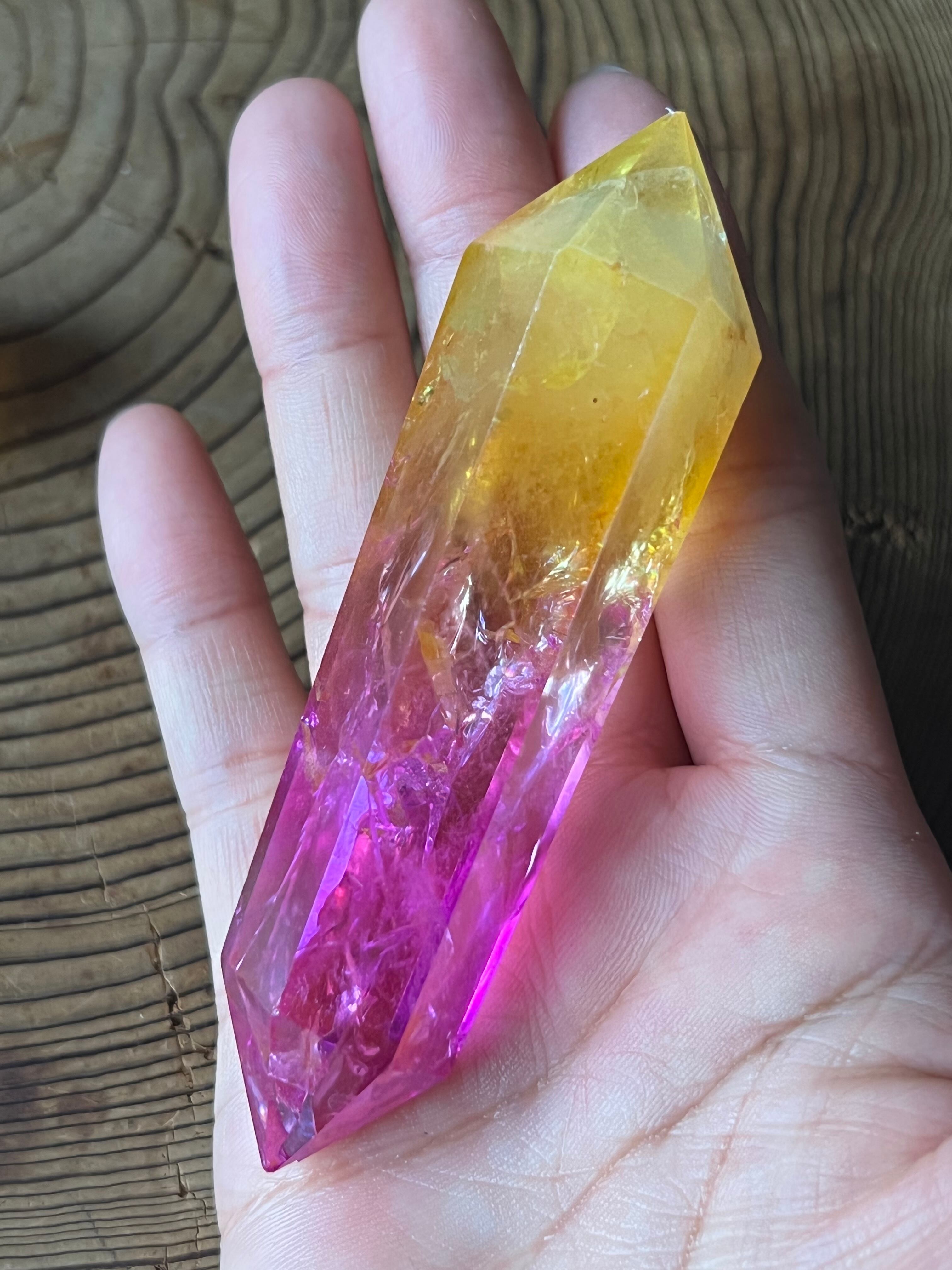 ピンクゴールドの湖【マジカル】ダブルポイントクリスタル 大