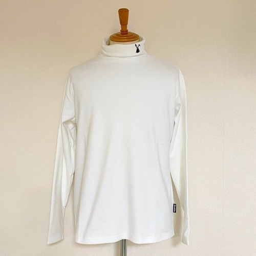 Shabby Micro Fleece Embroidery Turtle Neck　Off White
