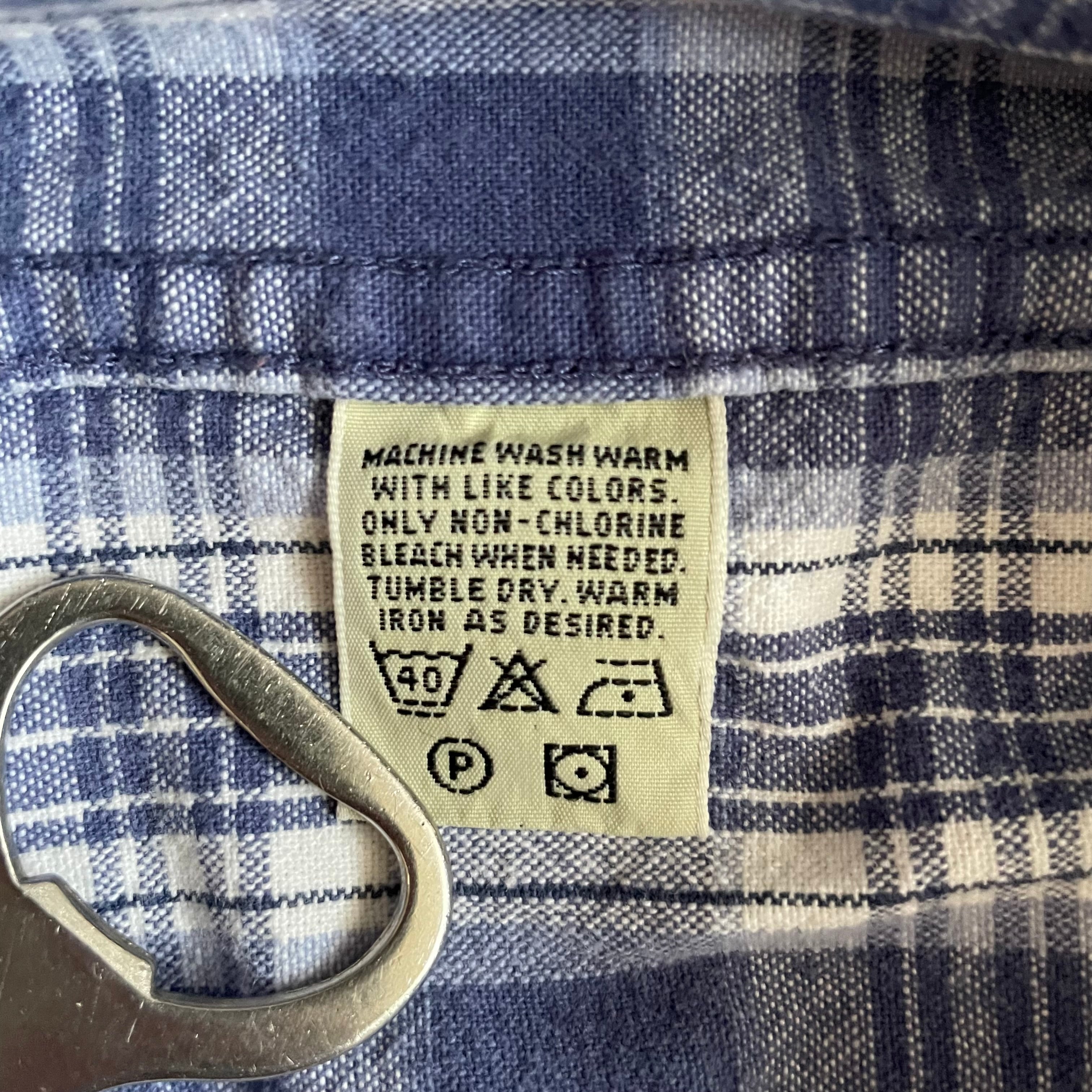 90s Eddie Bauer L/S cotton check B.D shirt | 0 0 2