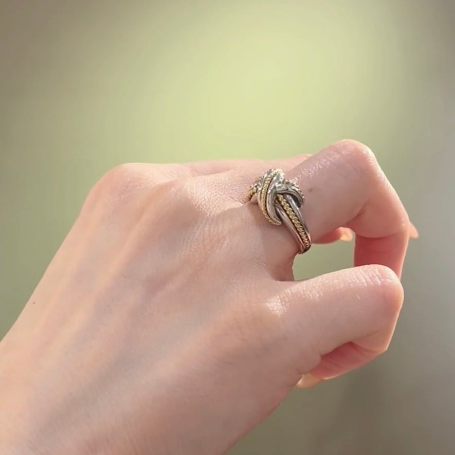 TIFFANY&CO.】【11号】2459 silver925×18kコンビシグネチャーリング／X