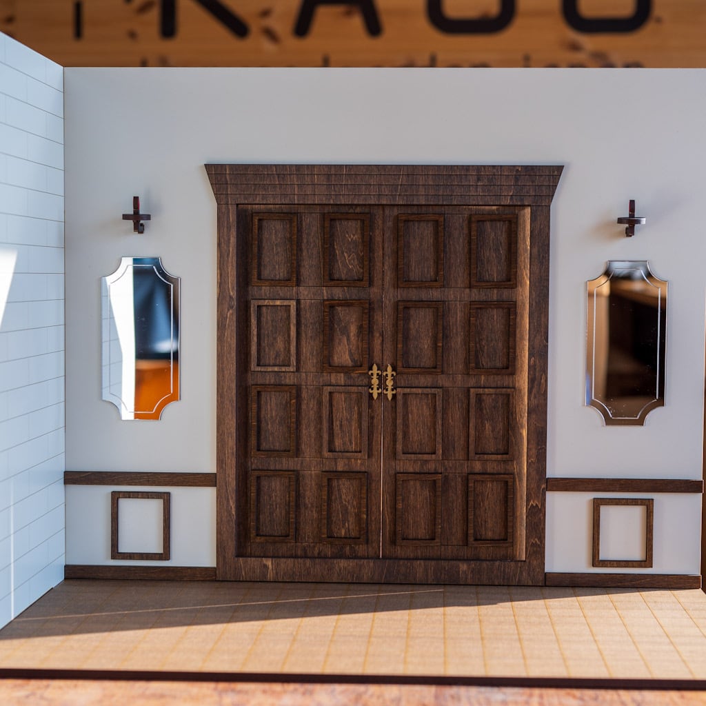 1/6スケールドールハウス両開きの大きなドア | kkcompany