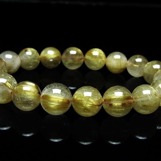 ルチルクォーツ ブレスレット 11mm タイチンルチルクォーツ タイチンルチル 一点物 メール便可 [M便 1/10] 111-49075