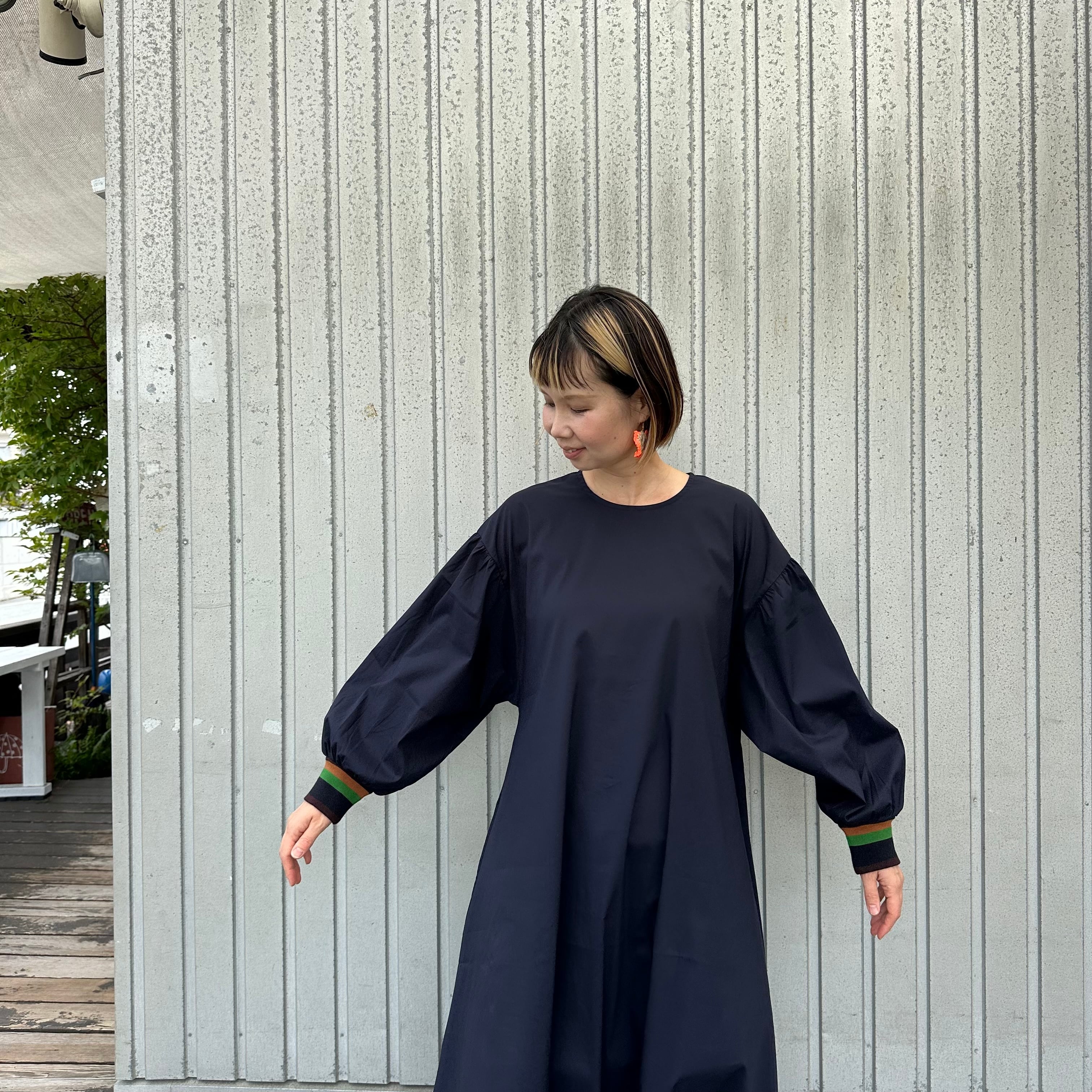 袖口ライン入リブワンピース/Mao made'25AW/541302 | WACKY