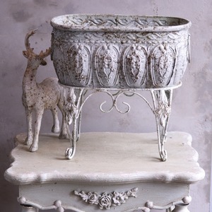 ブリキ植木鉢　アンティークポットスタンド A　アンティーク調　シャビーシック　オシャレ　JG 70