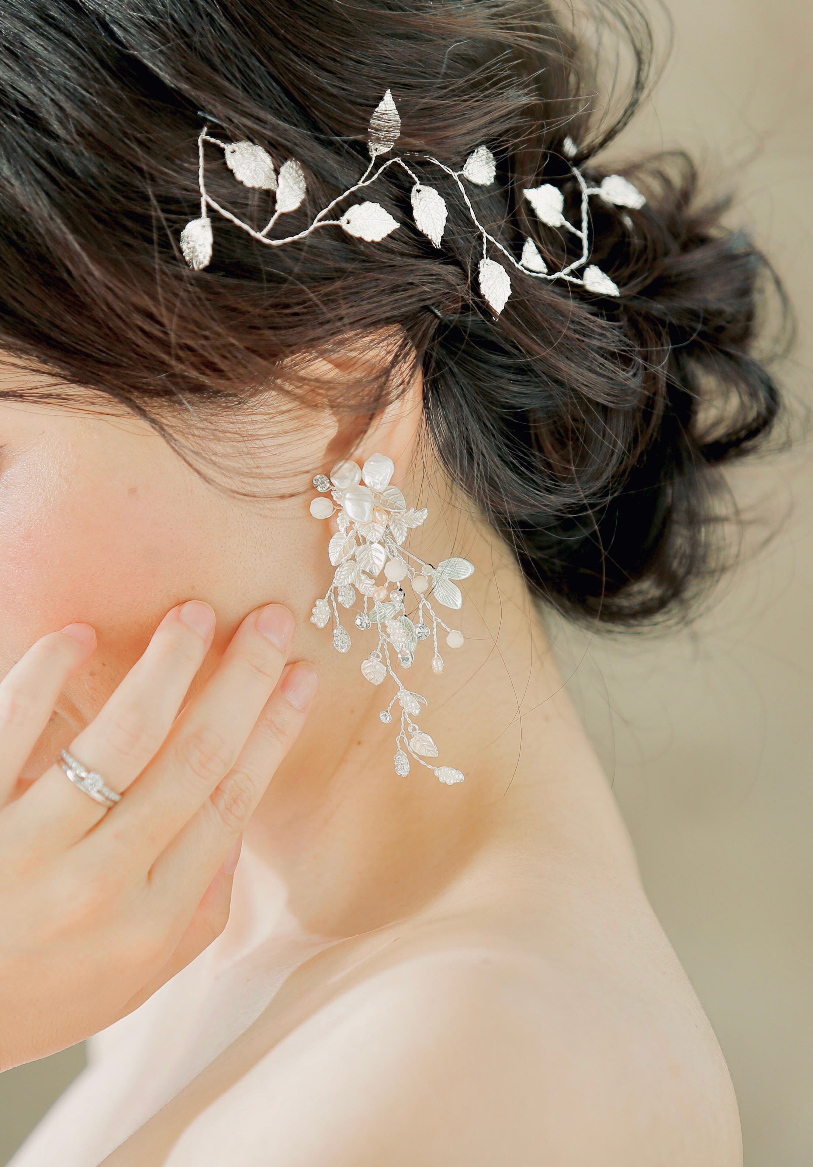 112 小枝 リーフ フラワー カクテルハット 112 小枝 リーフ フラワー カクテルハット H-76 リーフモチーフ小枝