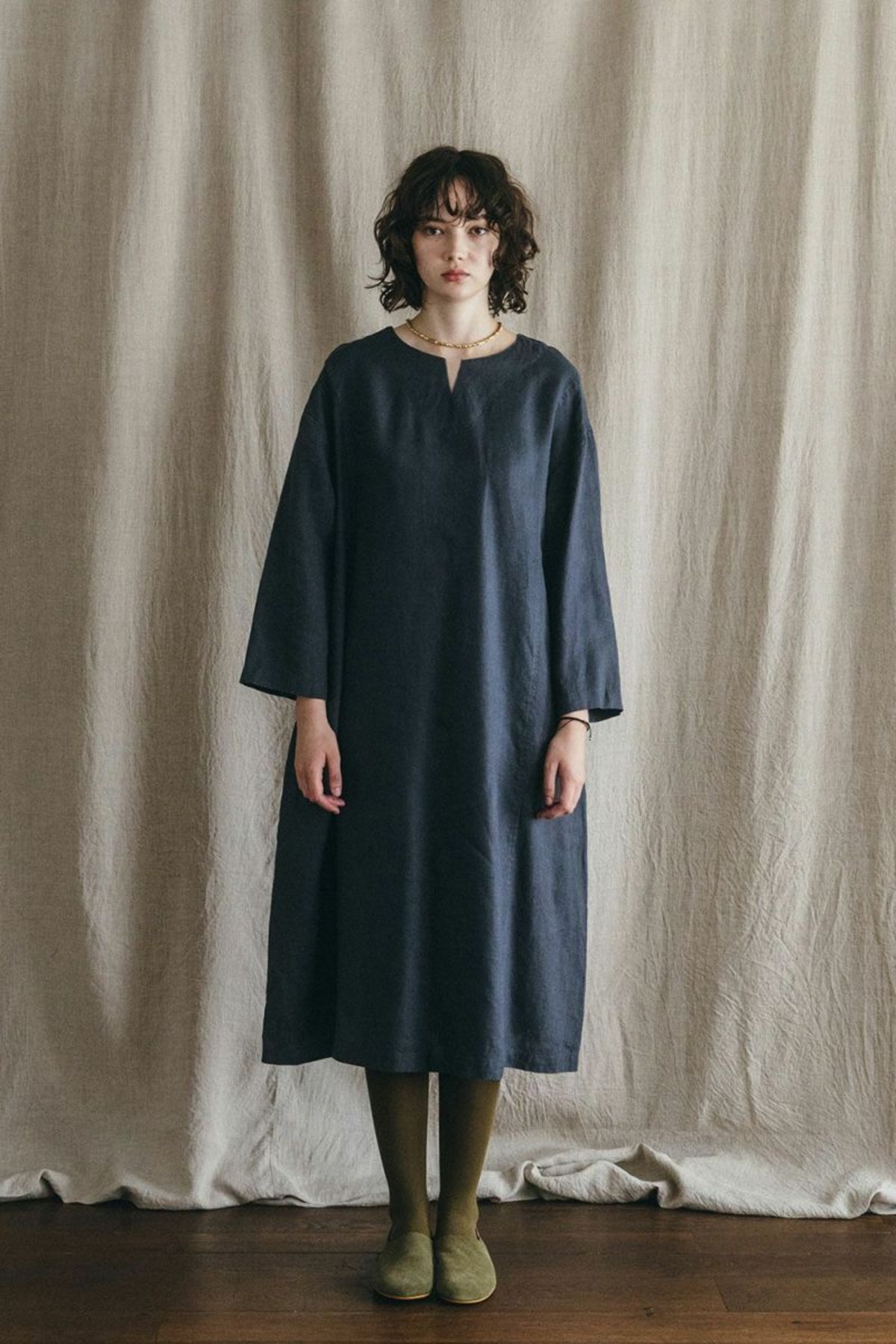 fog linen work フォグリネンワーク イエヴァコクーンワンピース 