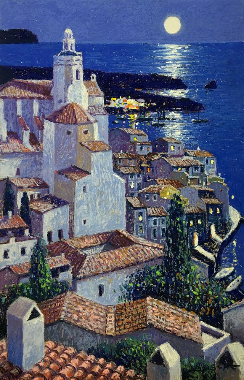 月明かりに照らされて