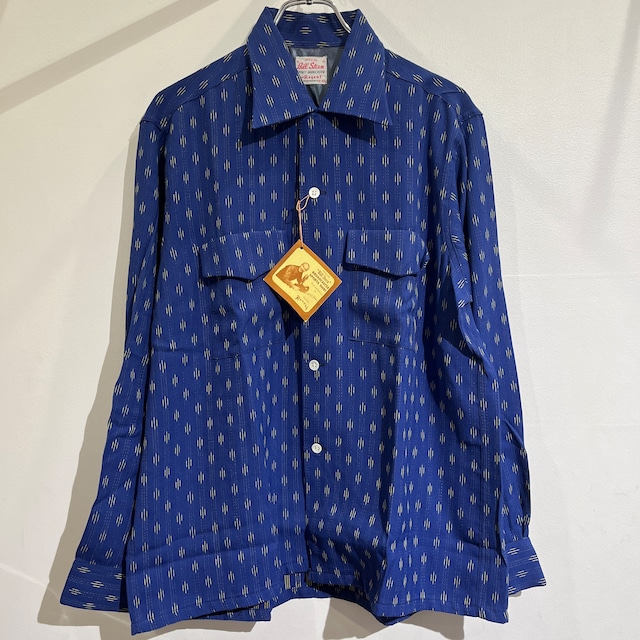 50s Bill Stern Rayon Gabardine Shirt 50年代 レーヨン　ギャバジン シャツ ギャバシャツ 青 黄 16H