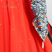 社交ダンス 衣装 スタンダードドレス ワンピース ドレス ブラック系 レッド系 シルバー系 赤 黒 シルバー フロート レース ファー デモ 競技 ボリューム ダンス パーティ 発表会 スパンコール 豪華