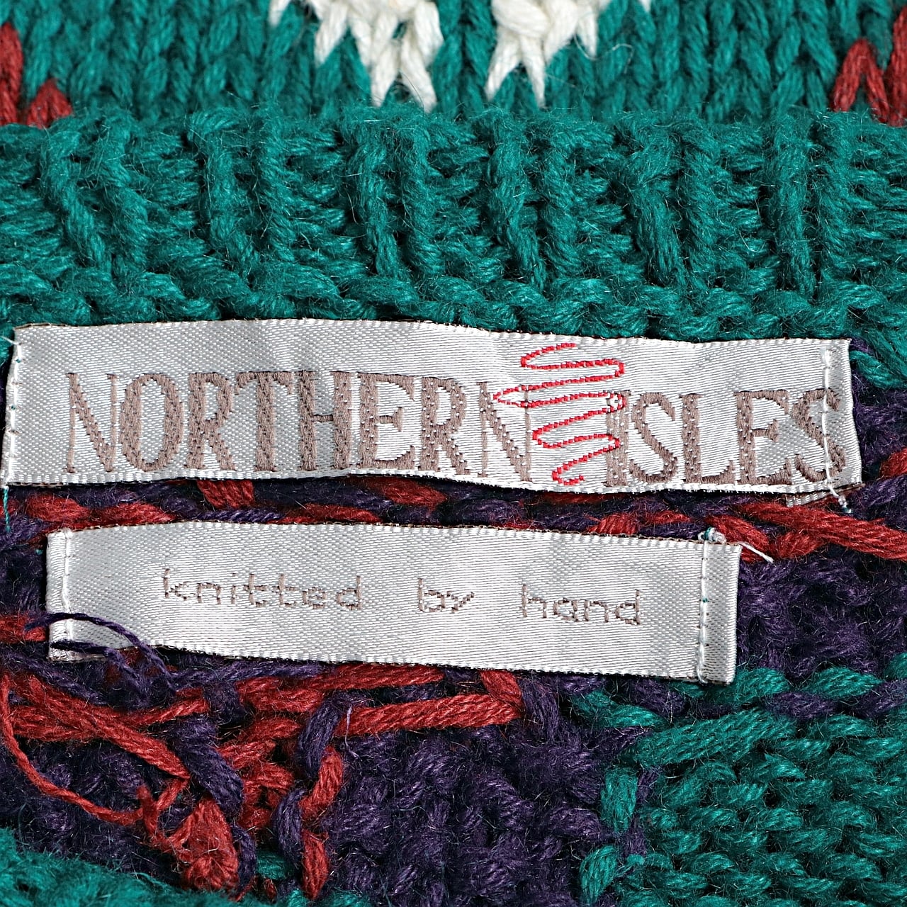 northern isles フェアアイル 柄 ラミー＆コットン ハンドニット