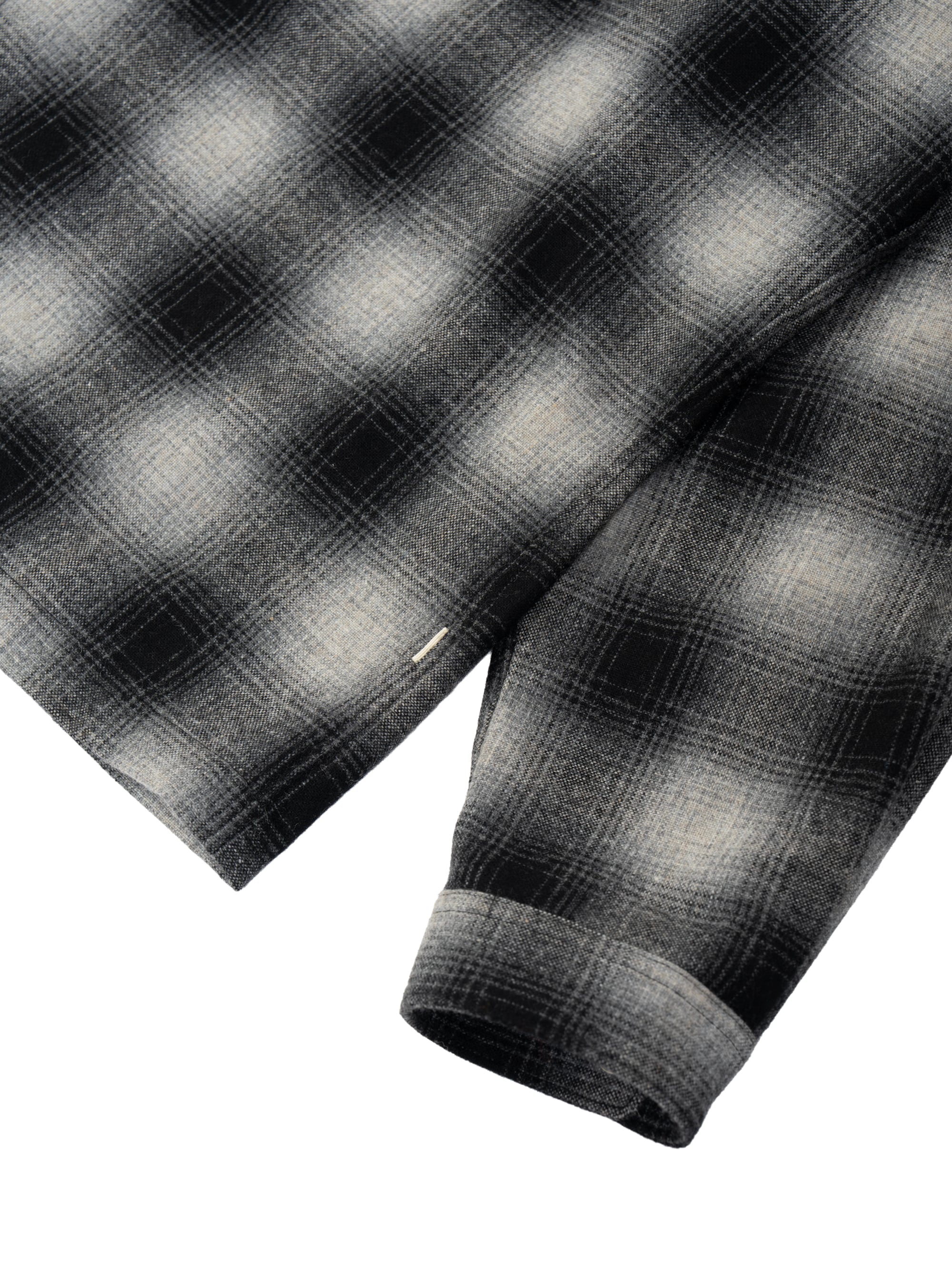 Ombre Check Shirt Jacket (white×black) | OVY