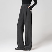 タック入りフルレングスストレートパンツ H0062