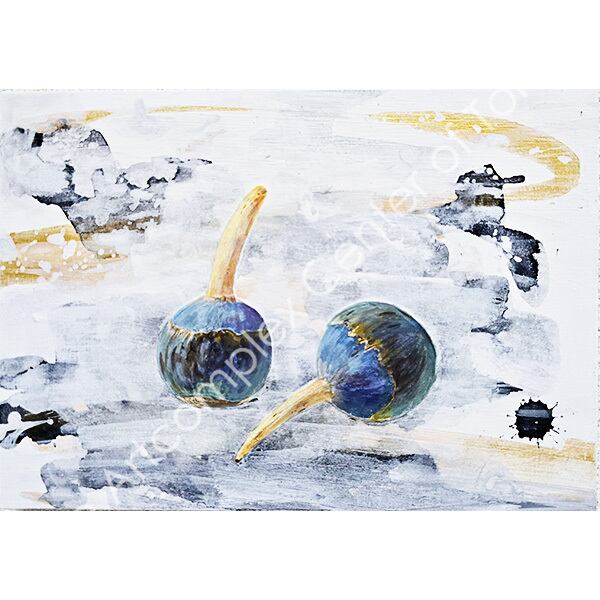 今泉一郎 油彩画6号 花 金色フレーム付き いちにちのはじまり 今日きたる