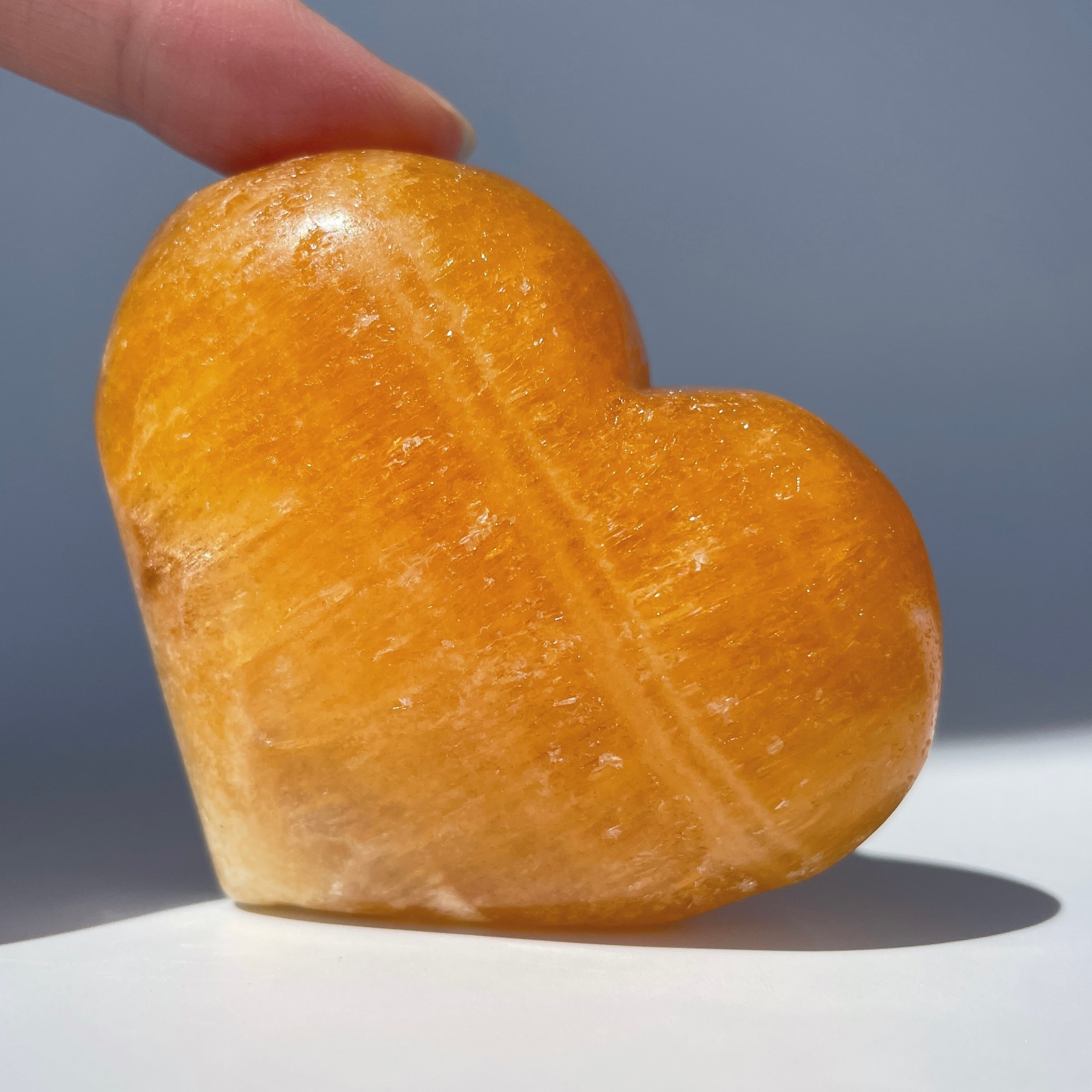 オレンジカルサイト ハート型12♡ Orange Calcite ♡天然石・鉱物