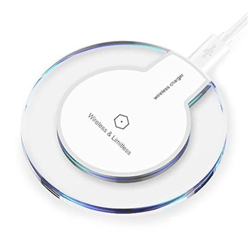 iFormosa Qi 規格充電パッド ワイヤレス充電器 無接点充電 ラウンド クリスタル ファンタジー ホワイト