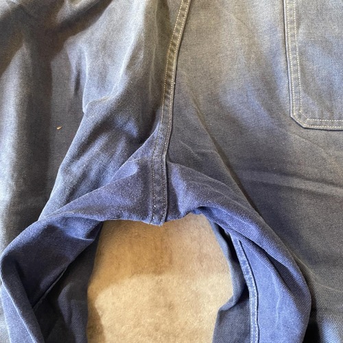 50-60s フランス軍 フレンチワーク モールスキン ブルー パンツ W31 詳細写真11