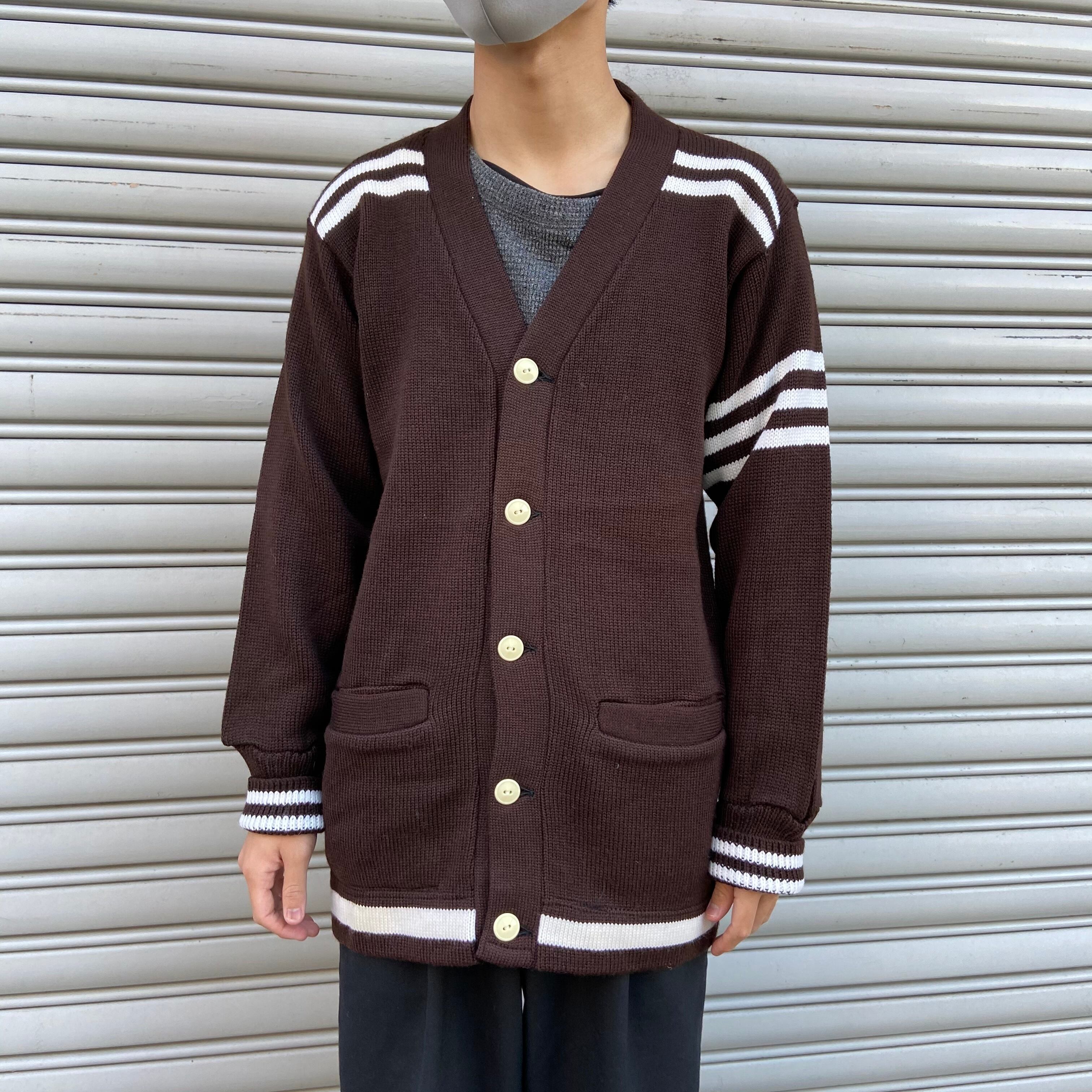 送料無料』Deadstock 70s レタードカーディガン ウール スクール 